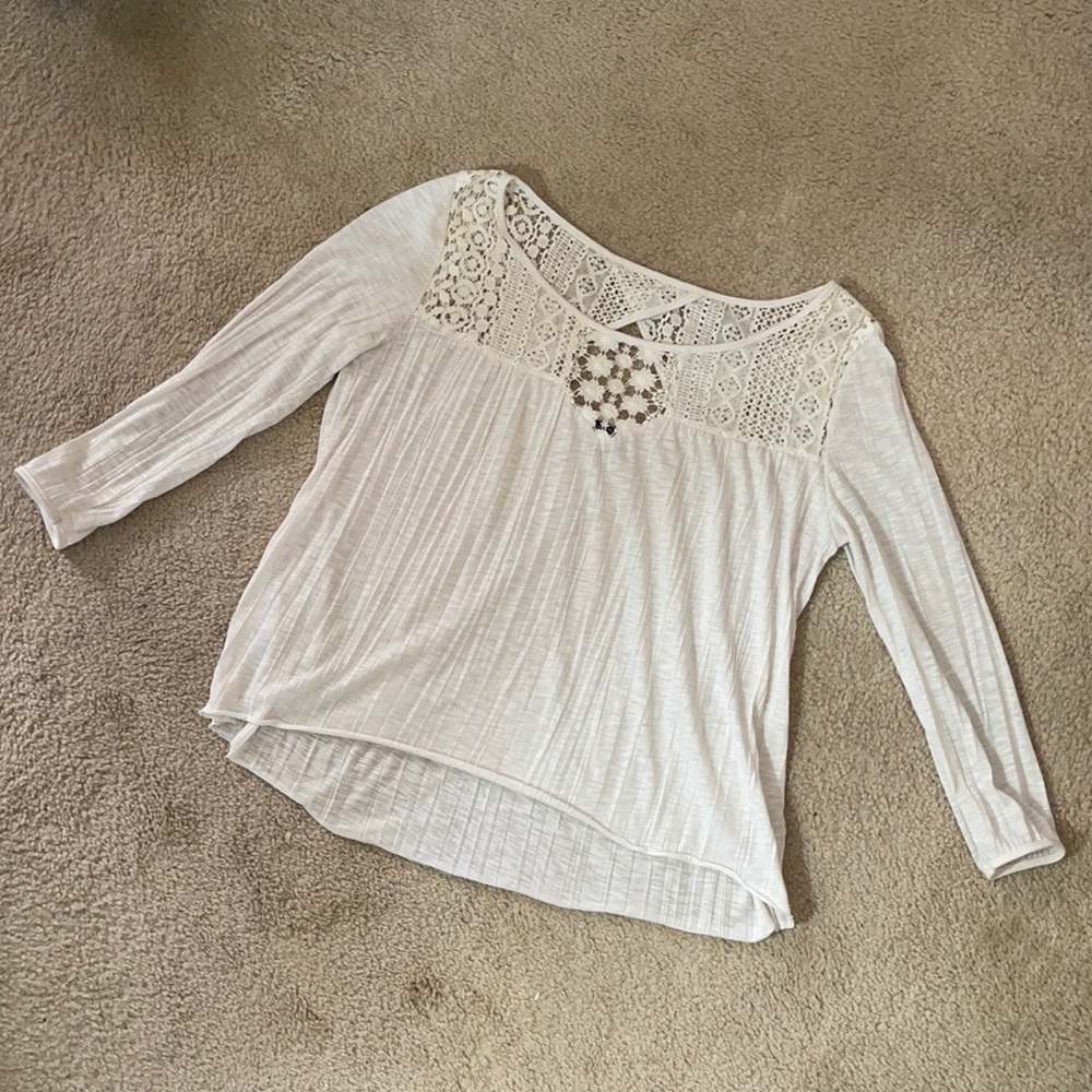 White blouse with lace detailing